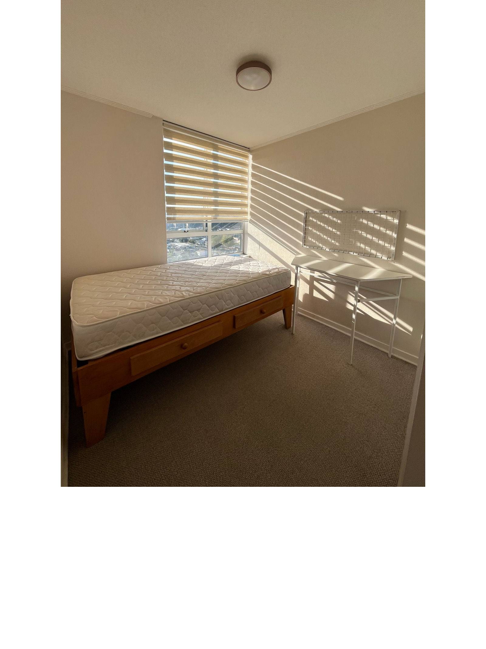 Dormitorio con cama individual iluminado por luz natural