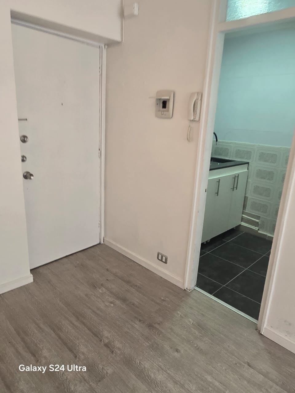 Acceso al departamento junto a entrada a la cocina